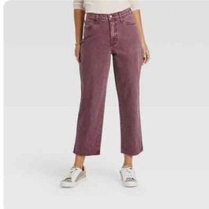 Women's Super-High Rise Vintage Straight Cropped Jeans Universal Thread Purple 4